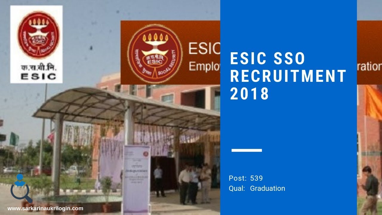 ESIC SSO Recruitment 2018