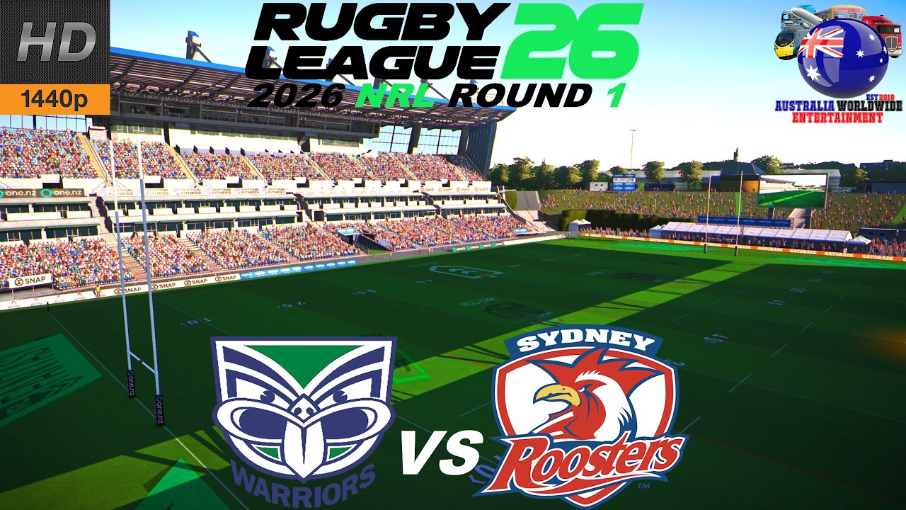 New Zealand Warriors Vs Sydney Roosters Round 1 - 6/3/26 Rugby League 26 #rugbyleague26 #nrl