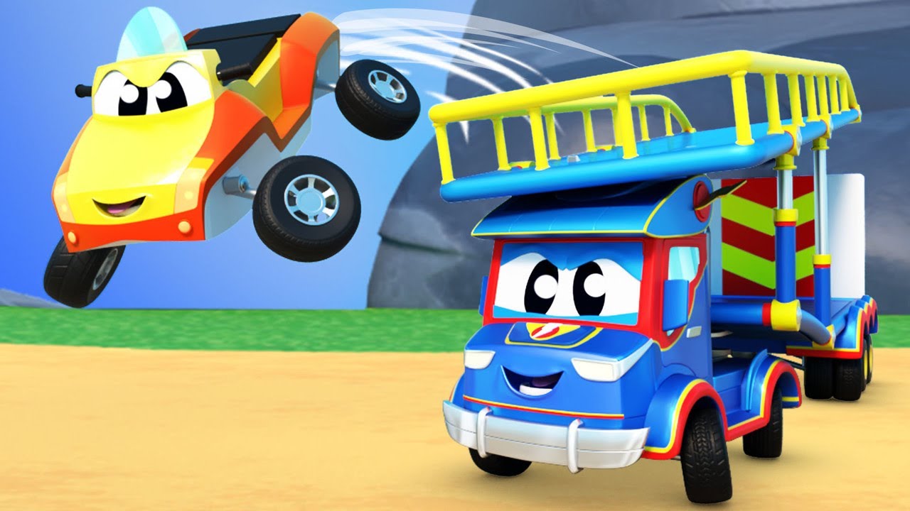 Super Truck -  The CAR CARRIER saves the JETSKI! - Car City - Truck Cartoons for kids