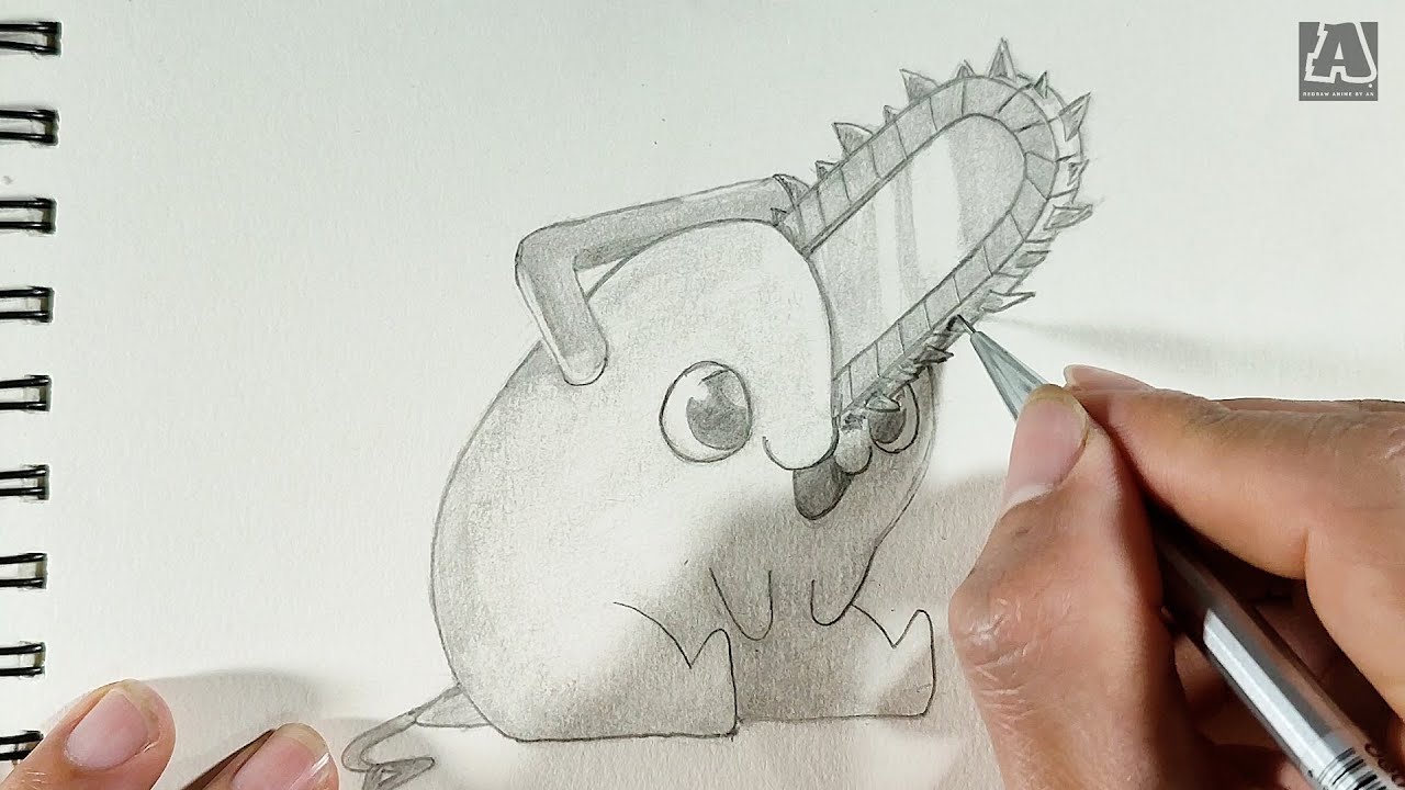 Draw Cute Pochita from Chainsaw Man ✏️ | My Scribbly Pencil Redraw Tutorial | チェンソーマンのポチタをかわいく描こう