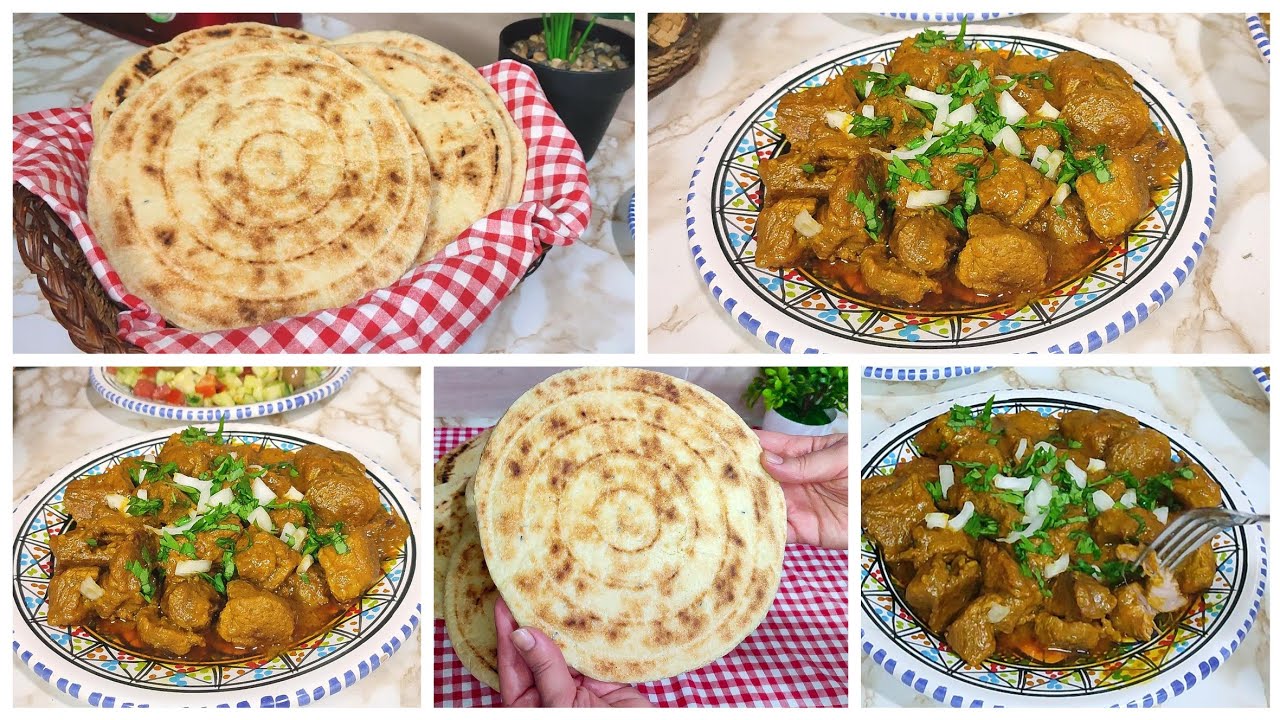 Тунисское рагу из баранины с манным хлебом