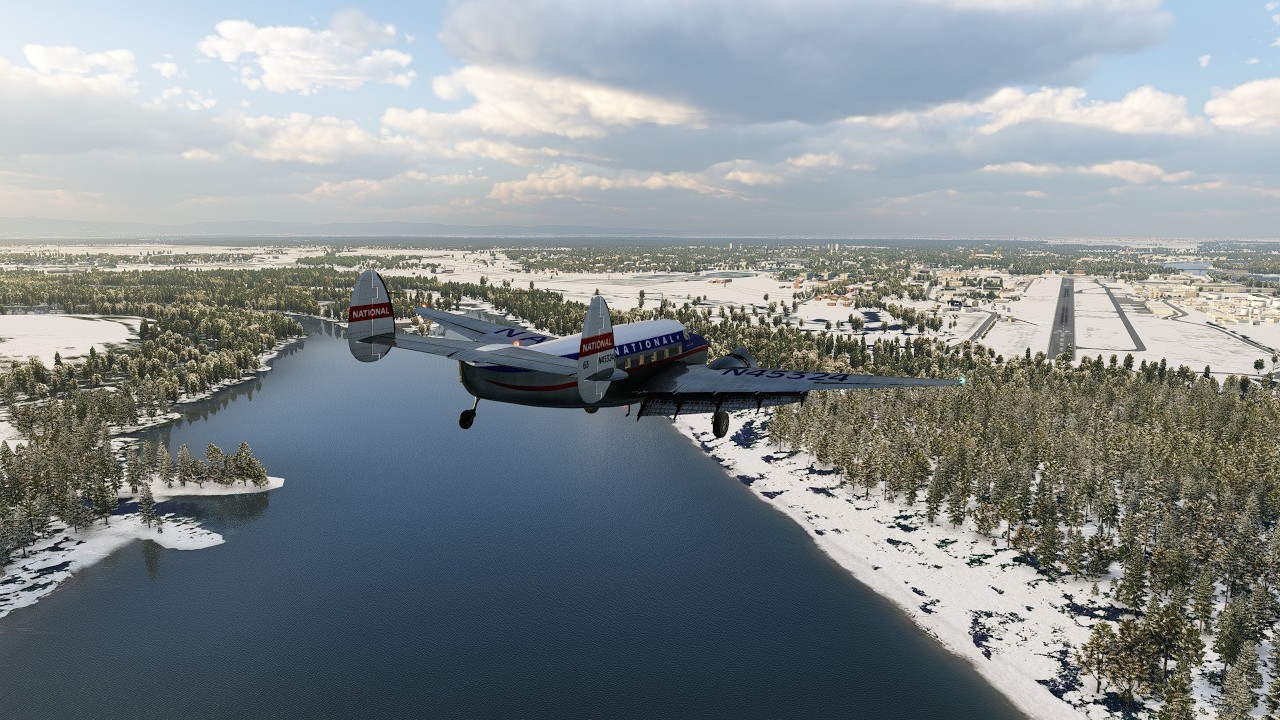 Unser (Winter) Ländle von oben:  Von Heubach nach Speyer mit der Lockheed Martin L18 Lodestar.