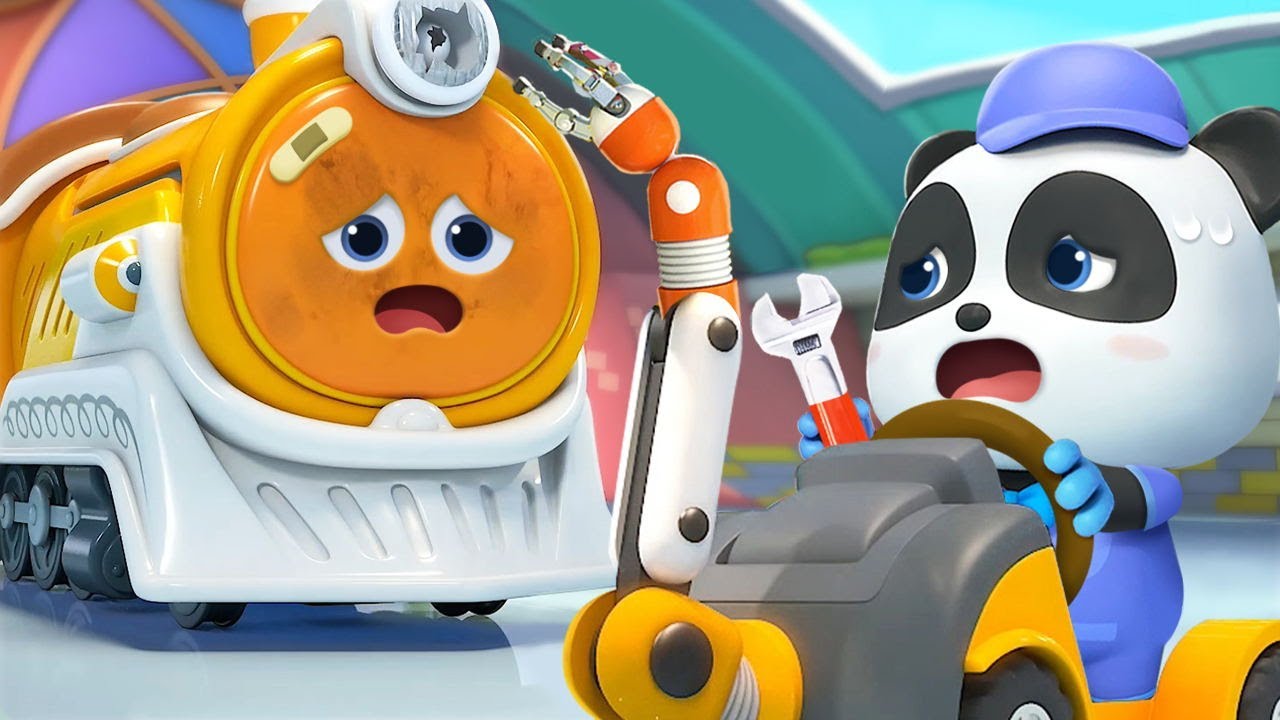 Little Panda Rescues Super Train | Thomas Train | Car Cartoon | Kids Cartoon | BabyBus - Cars World