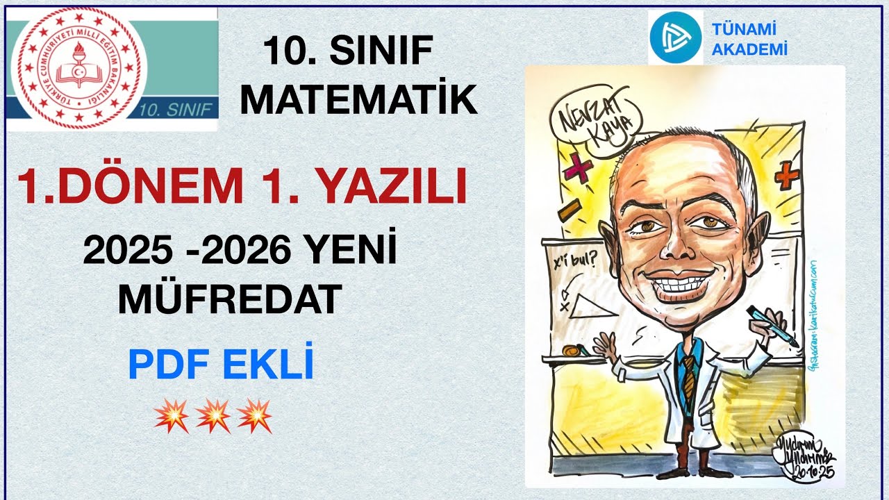 2025-2026 10. SINIF MATEMATİK 1. DÖNEM 1. YAZILI OKUL ORTAK SINAV SENARYO 1 PDF EKLİ