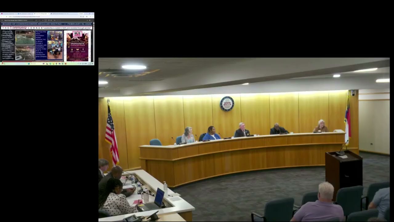 Hope Mills Board of Commissioners Regular Meeting- February 16, 2026