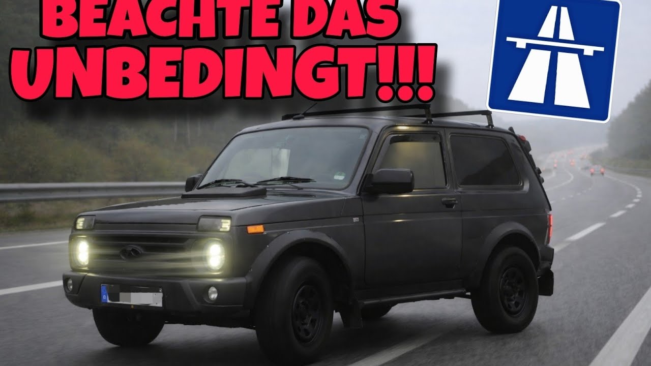 Kann der Lada Niva Autobahn? Autobahnfahrt 