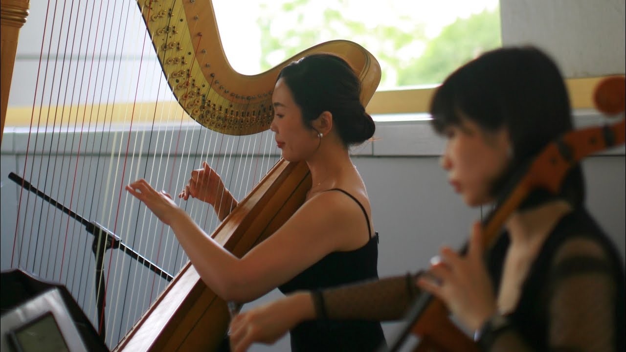Can’t Help Falling in Love - our Harp & Cello Duet together with the Groom playing the violin