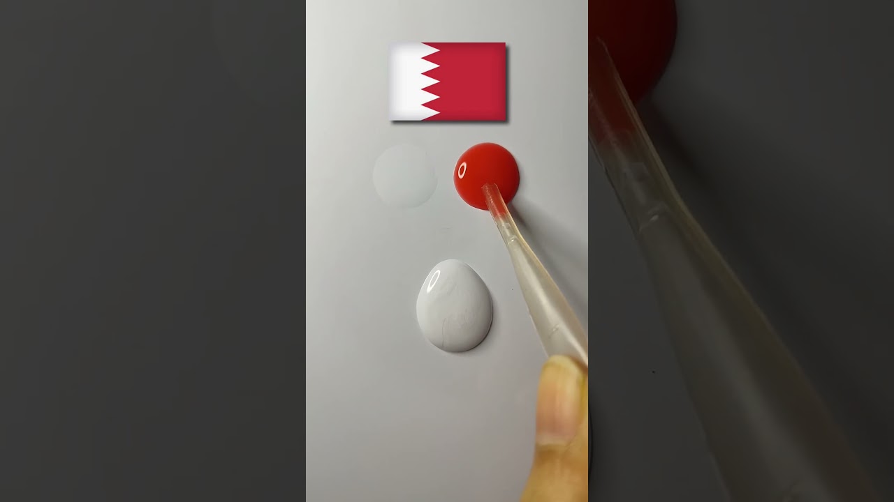 Bahrain flag 🇧🇭 Color Mixing #satisfying #shorts #art #waterdrop