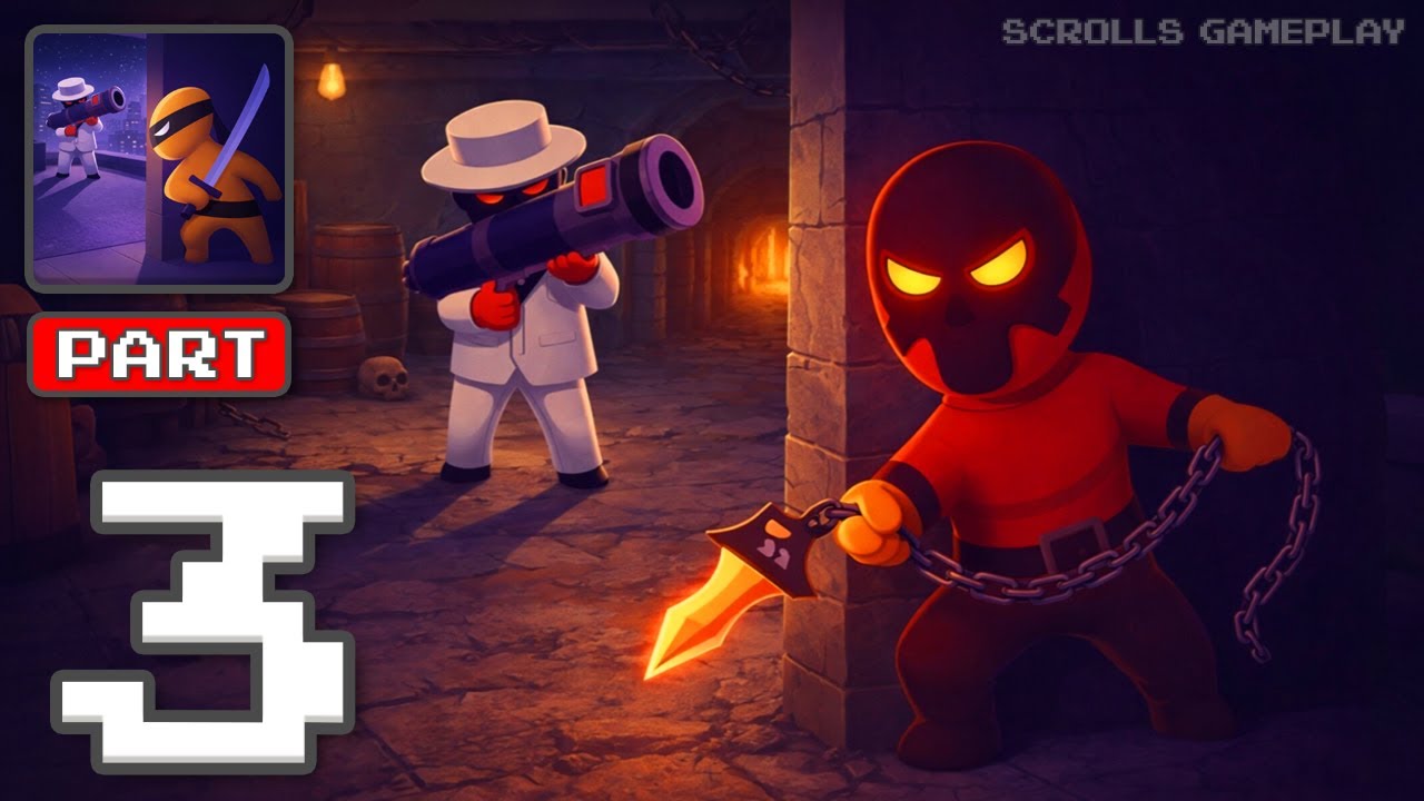 Stealth Master: Assassin Ninja - Gameplay Walkthrough Part 3 - Move Quiet End Fights (iOS, Android)