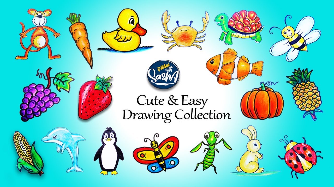Cute and Easy Drawing Collection in 1 Hour - Beginners Tutorial