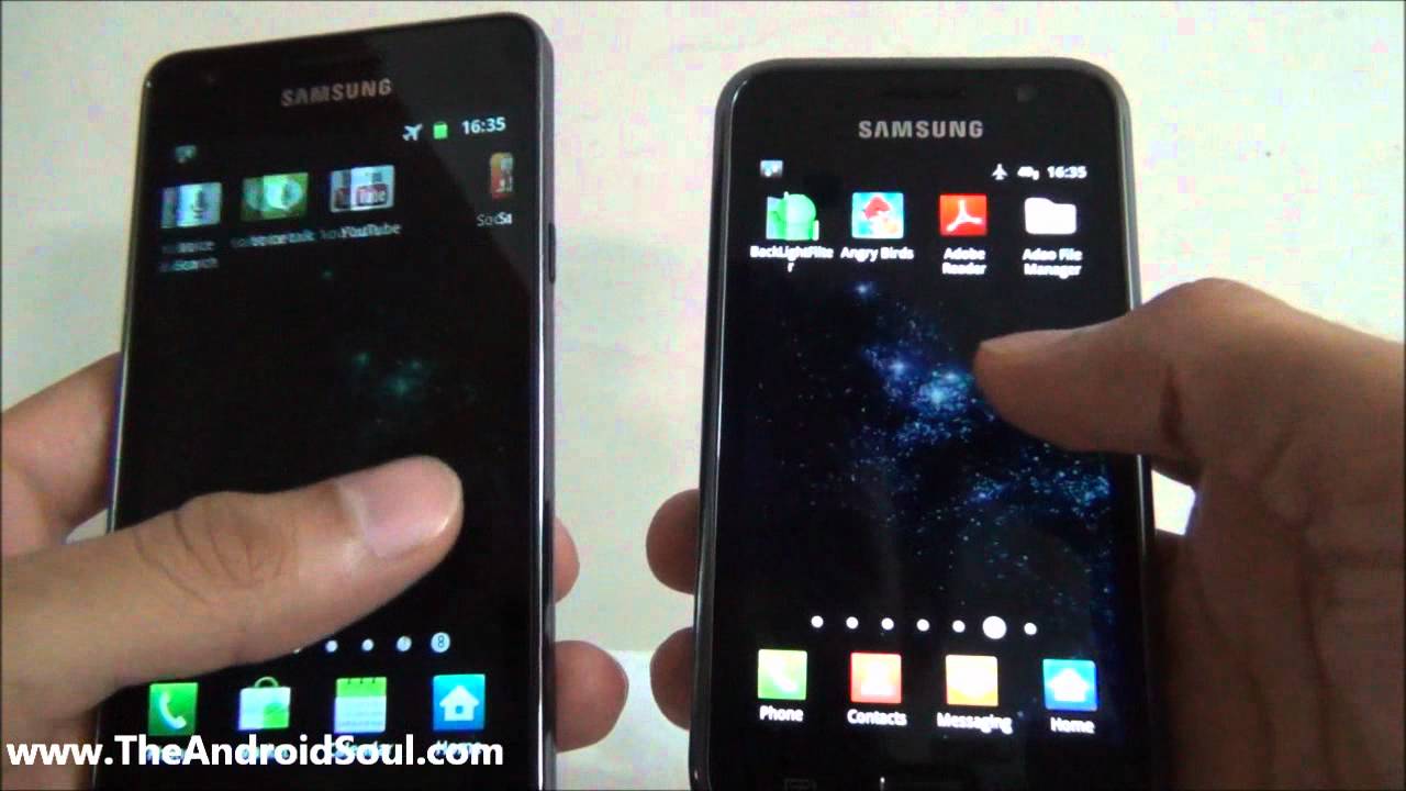 'F1 Galaxy S2' ROM for Galaxy S i9000 comparison with Galaxy S II