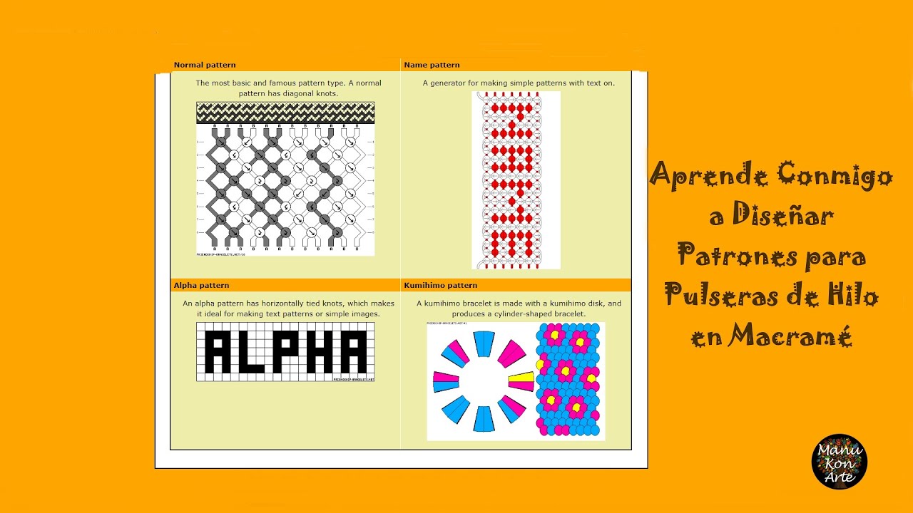 Aprende a Hacer Tus Propios Patrones Para Pulseras De Hilo Macramé /Learn How make Macrame Patterns