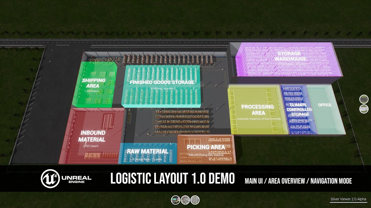 Logistic Layout 1.0 Demo - Main UI / Area Overview / Navigation Mode