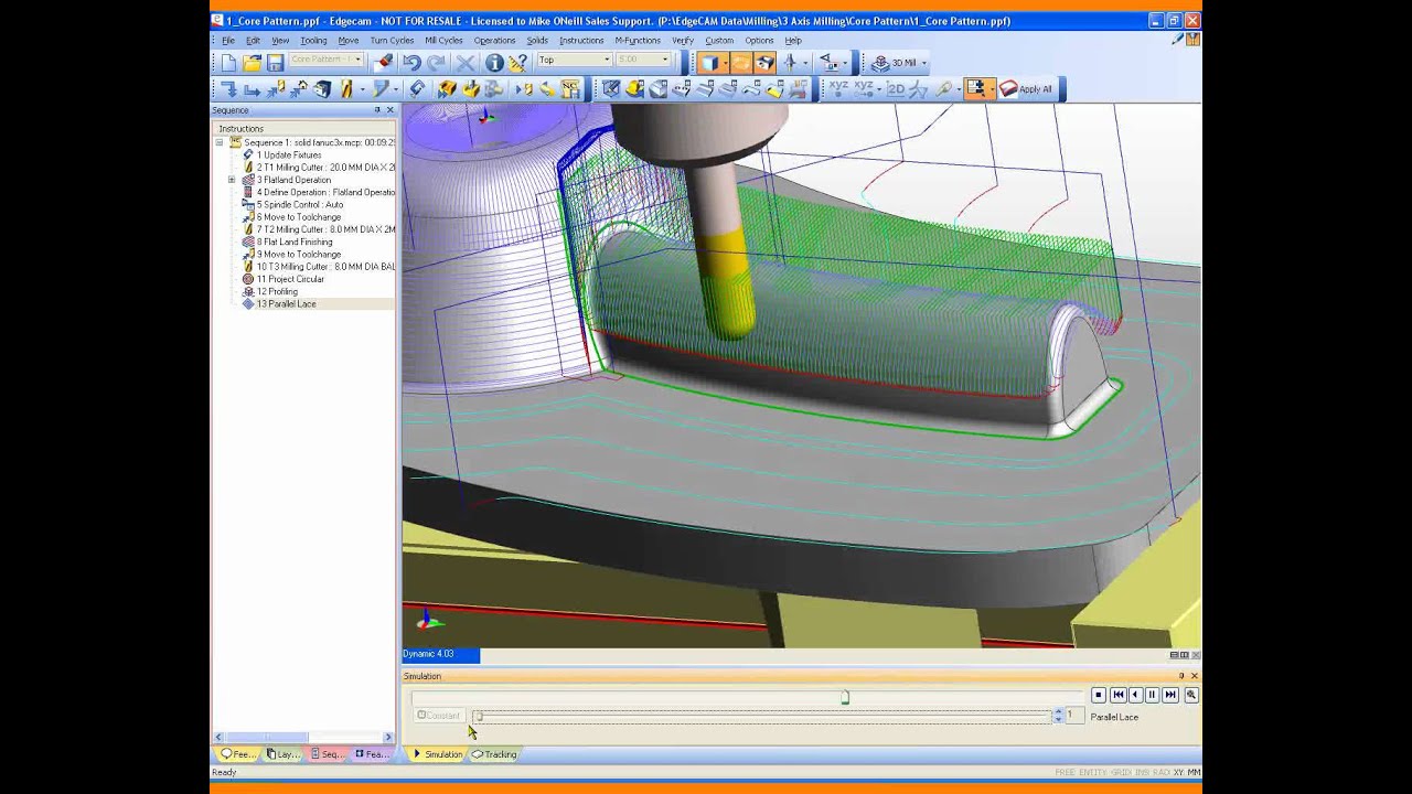 Edgecam Tutorial - frezowanie 3D - lektor angielski.