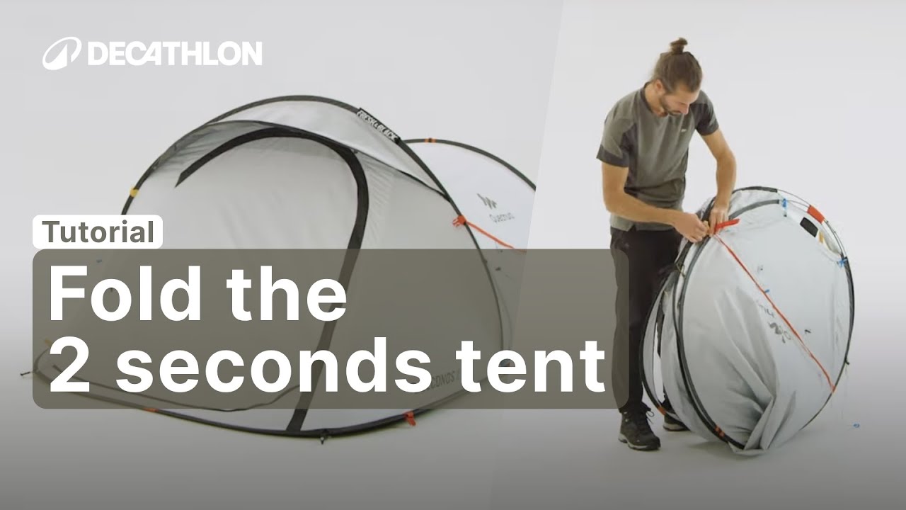 TUTORIAL - How to fold the 2 SECONDS QUECHUA TENT (fresh&black 2p) ? | Decathlon_QUECHUA