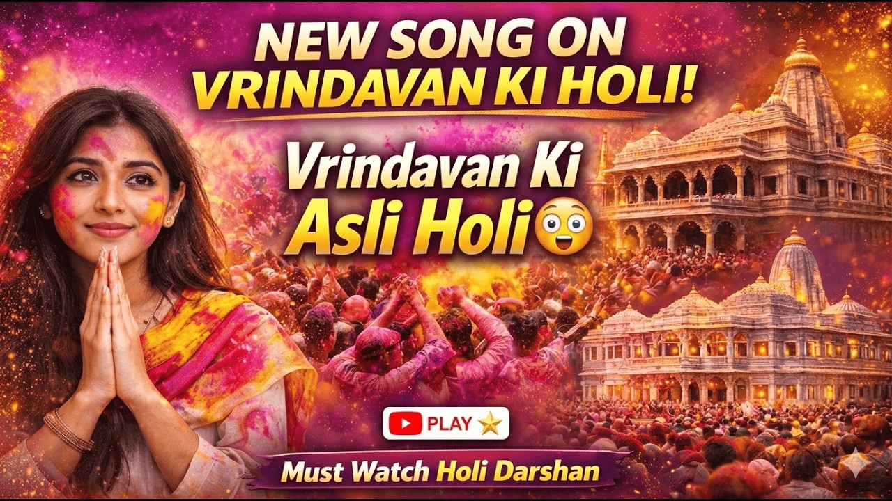 Holi Song 2026 | Aaj biraj mein holi hai song | Latest Holi Bhajan 2026 | #holi #krishna #vrindavan