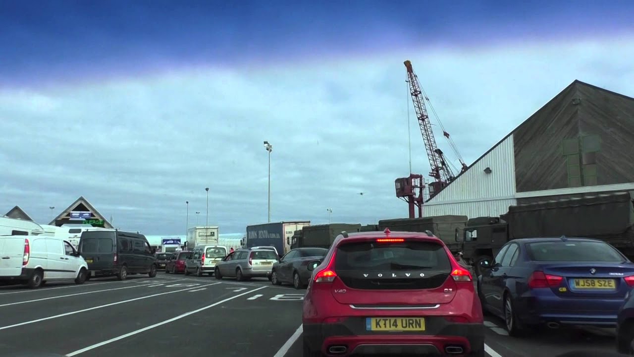 Driving On Board Brittany Ferries MV Bretagne 29680 Roscoff, Brittany, France 26th October 2014