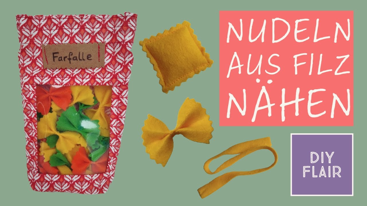 Nudeln aus Filz nähen & basteln / Lebensmittel aus Filz / Kaufmannsladen / Kinderküche / für Kinder