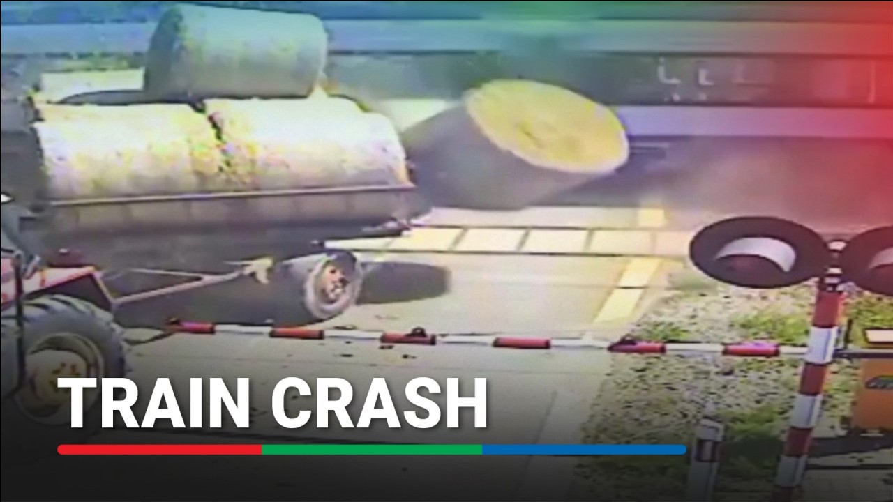 Train crashes through trailer after intoxicated tractor driver stops on tracks | ABS-CBN News