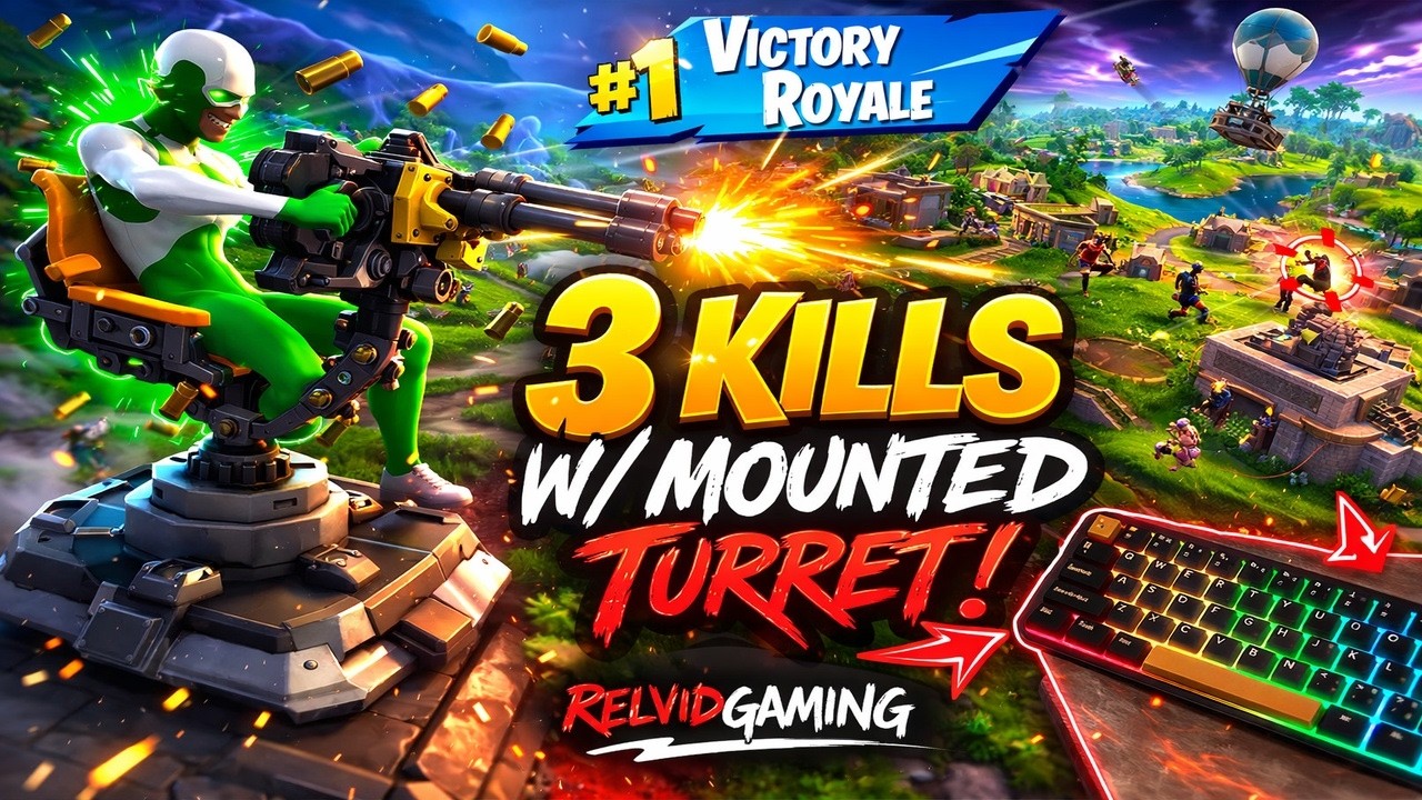 INSANE 3 Kills With Mounted Turret! 🤯 Fortnite Victory Royale