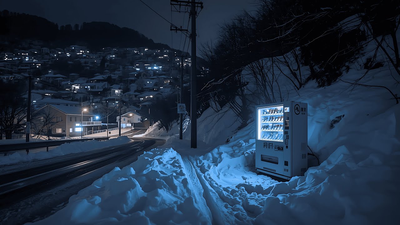 2 AM Where the City Rests Below the Hill ❄️ | 90s Lofi — Winter Silence & Vending Machine Glow