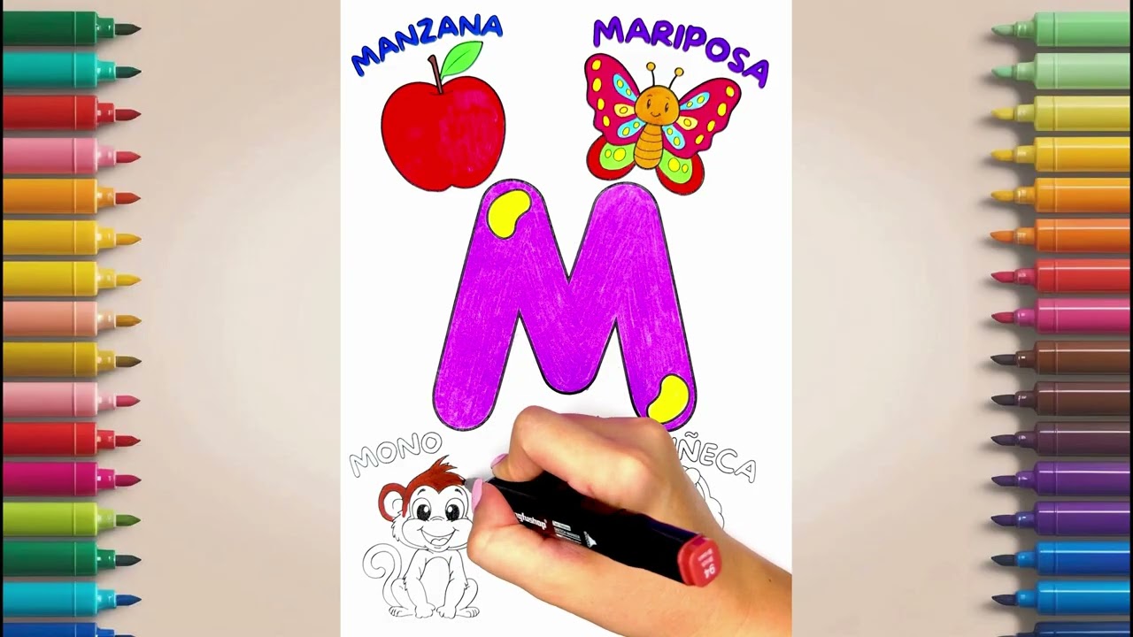 Coloreamos la letra M – dibujos divertidos para niños
