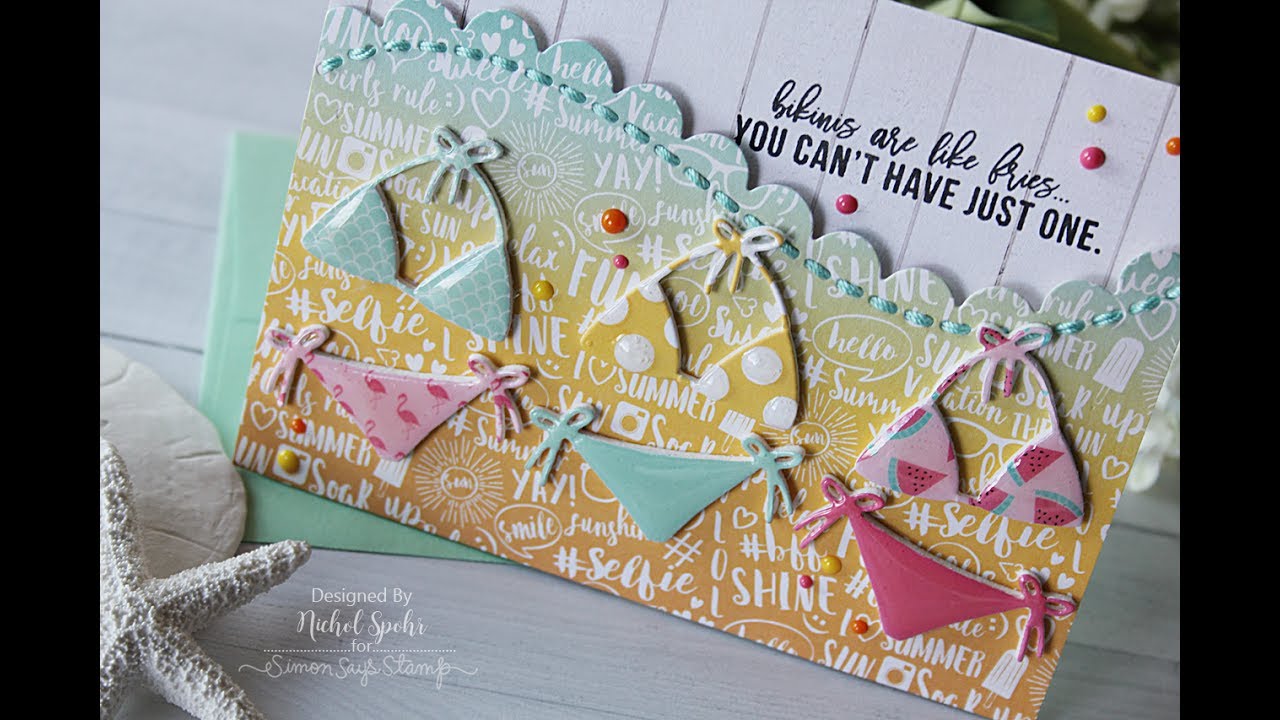 Simon Says Stamp July 2017 Card Kit | Dimensional Bikinis