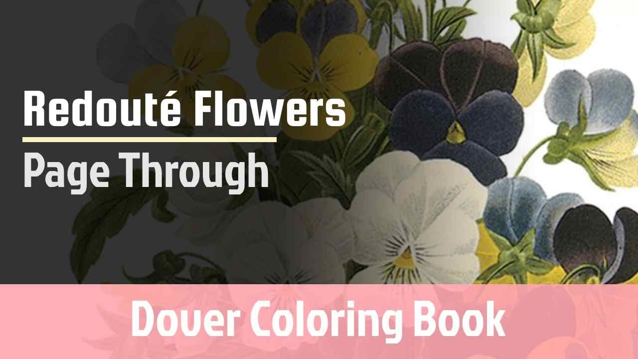 Redouté Flowers Coloring Book Page Through