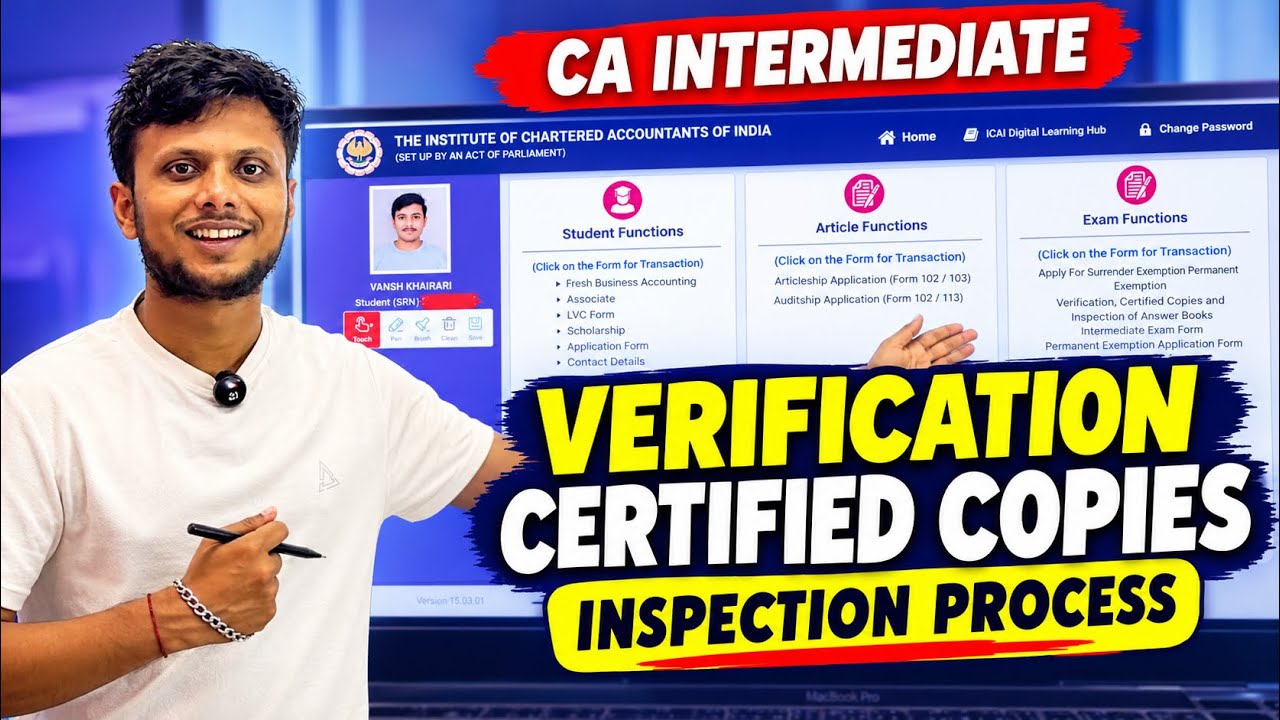 How to Apply for CA Inter Verification, Certified Copies & Inspection | Complete Step-by-Step Pro...