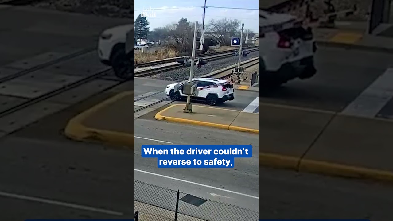 Driver escapes seconds before train crash