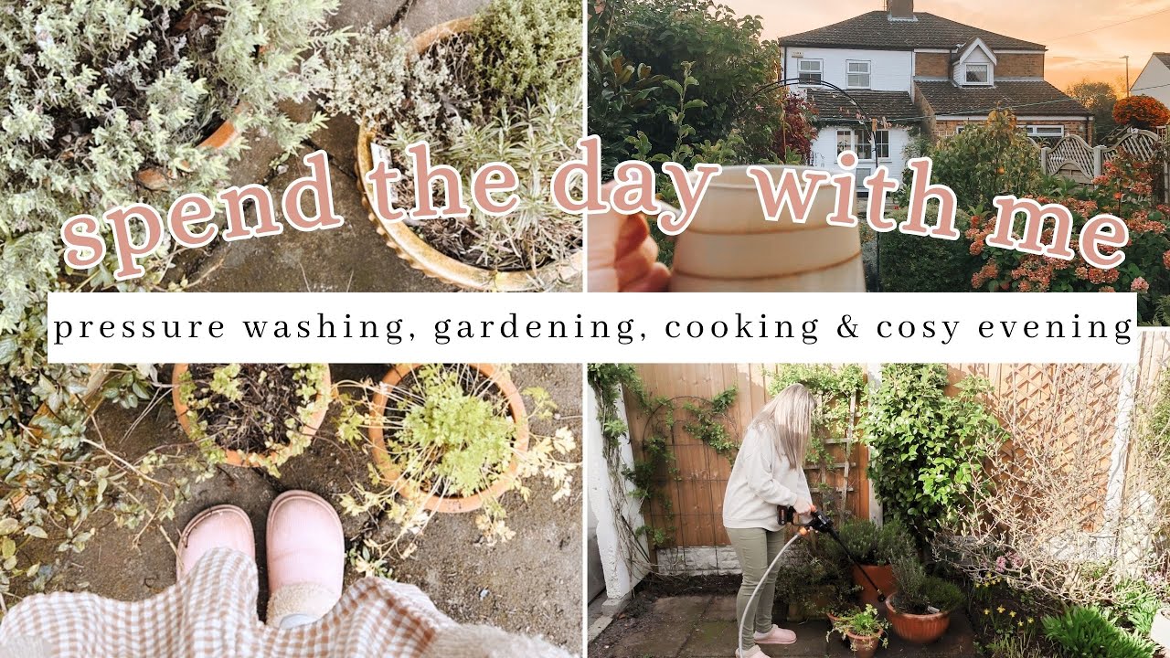 A Slow Sunday | spring is here, pressure washing, tuna pasta bake + a calm evening