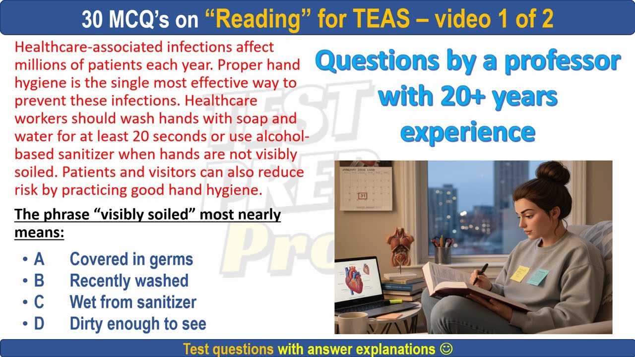 TEAS Part 1 Reading practice questions |  #reading #readingcomprehension #readingcomprehensiontips