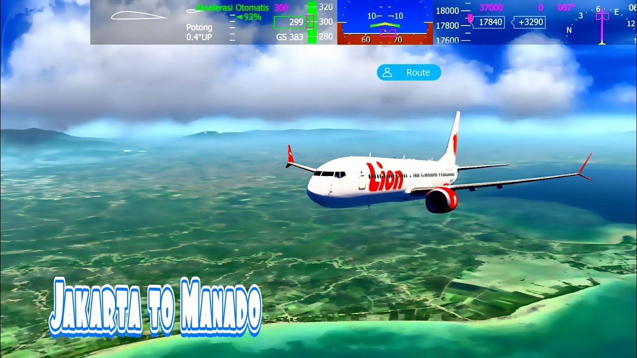 AeroFly FS Global | Lion Air B737-8 MAX | Jakarta (CGK) ➝ Manado (MDC) | Full Flight Indonesia 🇮🇩