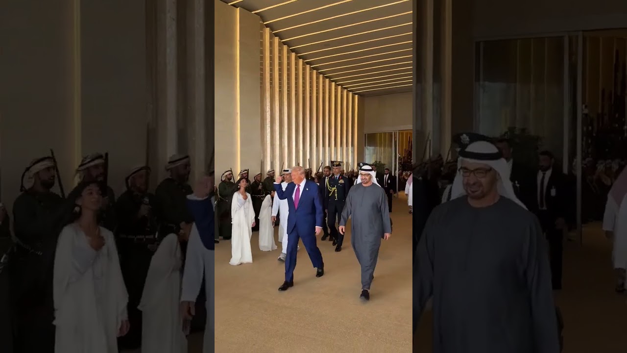 &lsquo;I love it&rsquo;: Trump greeted by swinging hair dancers in Abu Dhabi