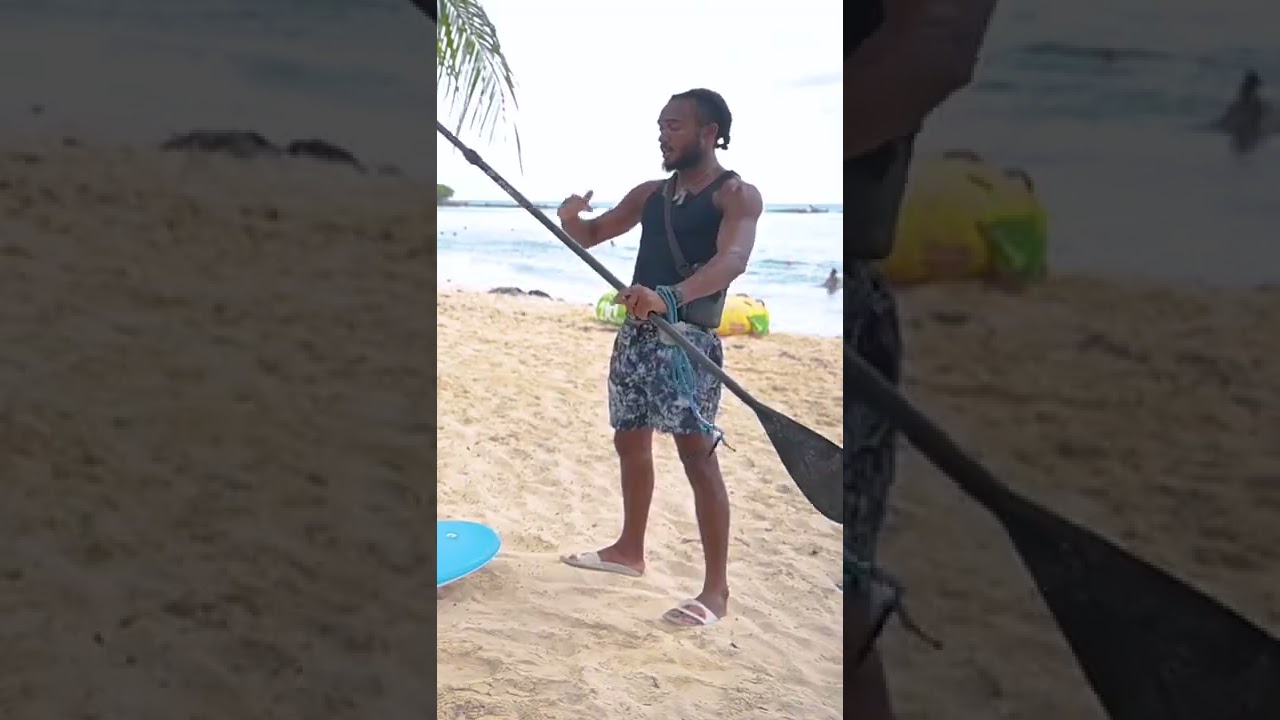 Learn to SUP Stand Up Paddle at Pebbles Beach with @paddlebarbados #shorts