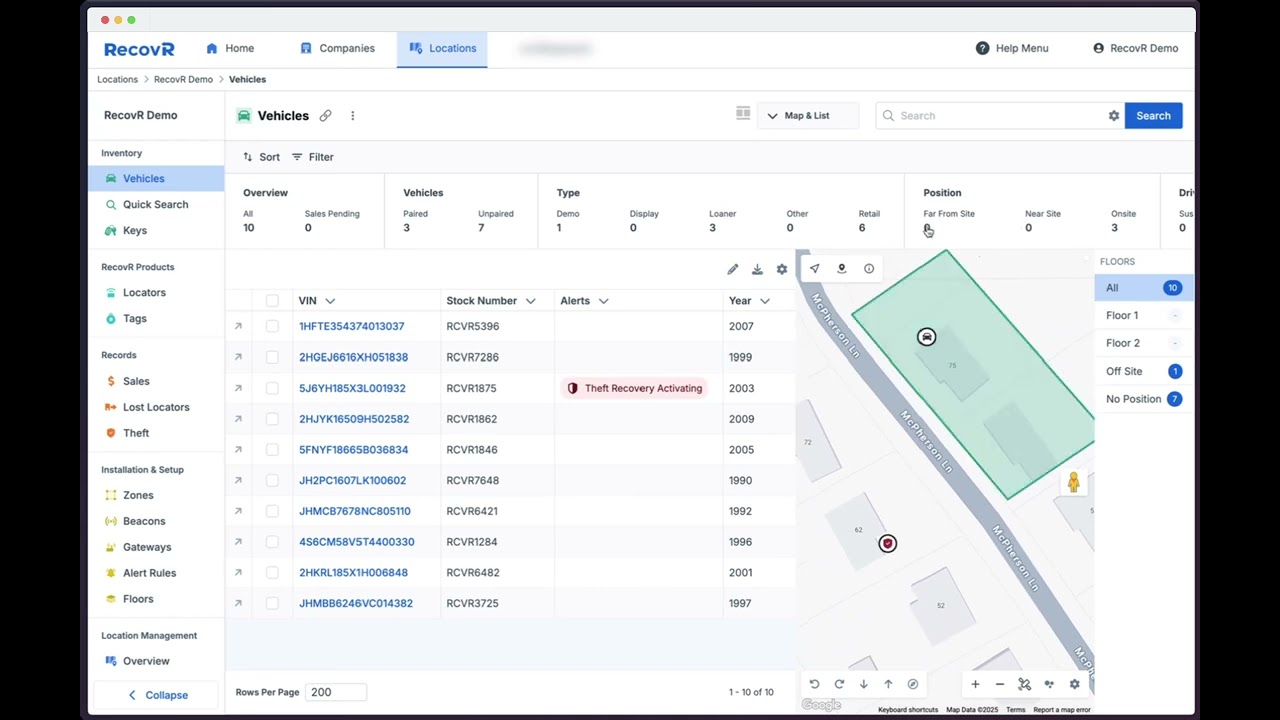 RecovR Tutorial - Lot Management