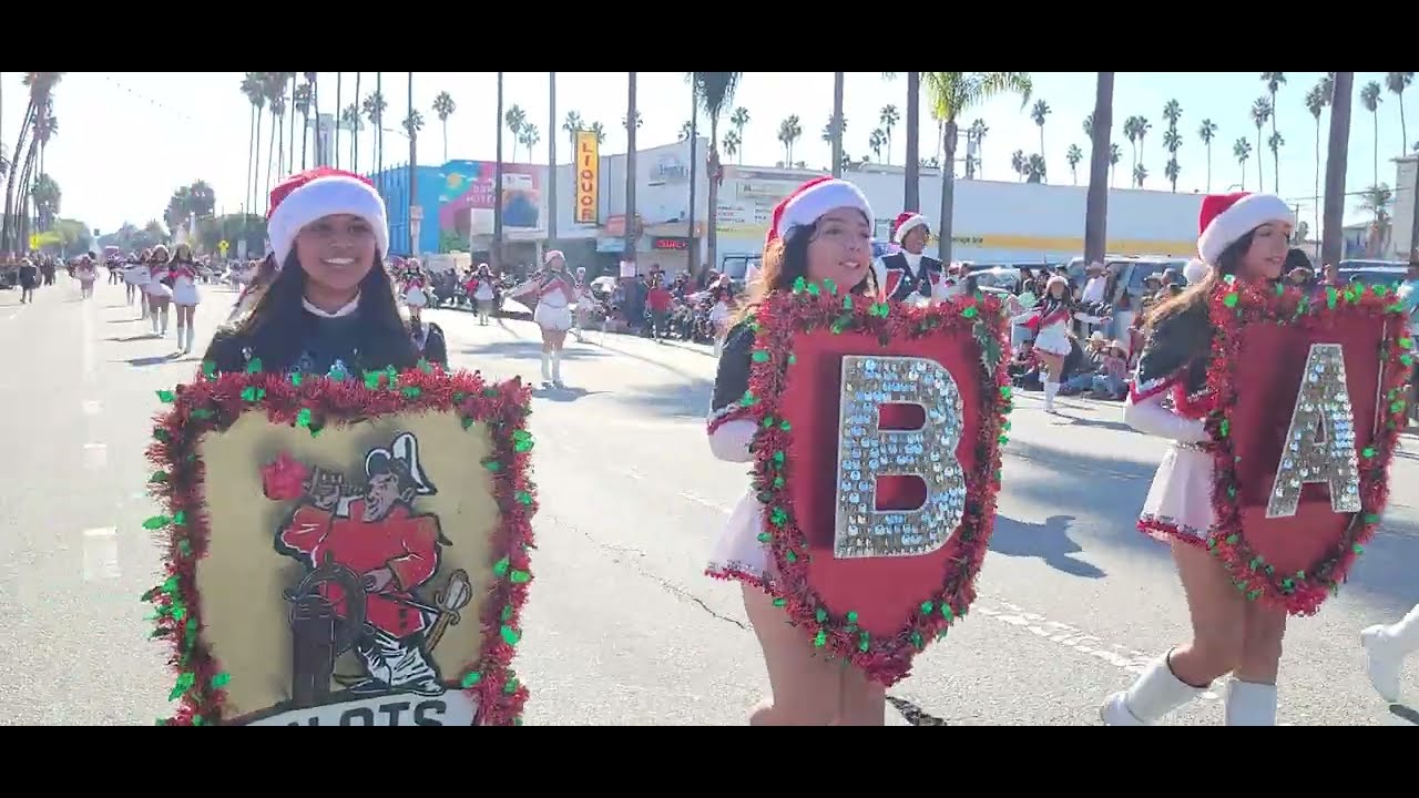 BHS 12-14-25 Heart of The Harbor Wilmington Christmas Parade Banning High School Marching Pilots