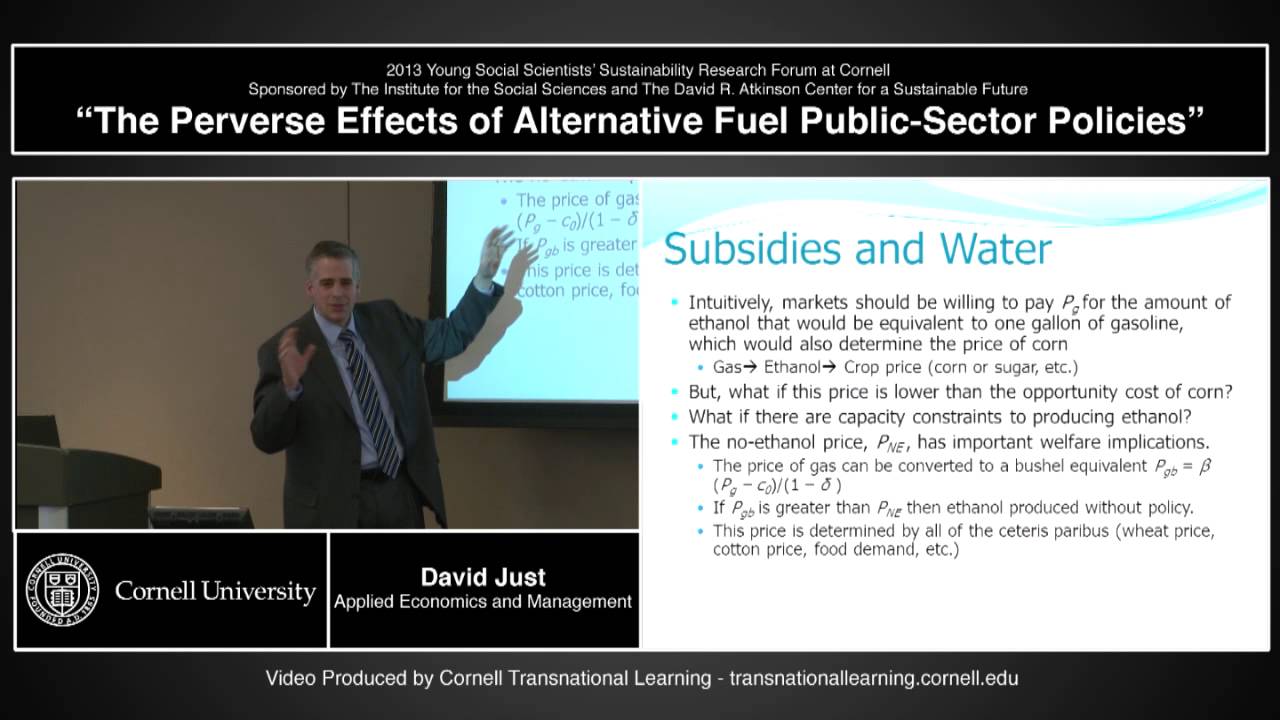 David Just - The Perverse Effects of Alternative Fuel Public Sector Policies