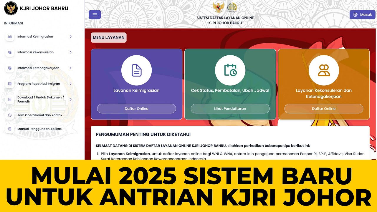 CARA DAFTAR ANTRIAN PASPORT TERBARU DI SISTEM KJRI JOHOR .