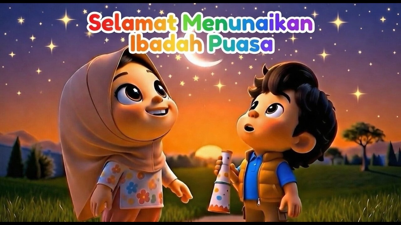 HORE BESOK PUASA ! 🌙 ✨ Petualangan SERU Ryana & Risyad Mencari Hilal! 🍱 🤲 | Kartun Ramadhan Anak