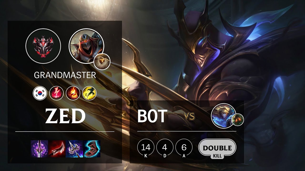 Zed Bot vs Ezreal - KR Grandmaster Patch 10.20