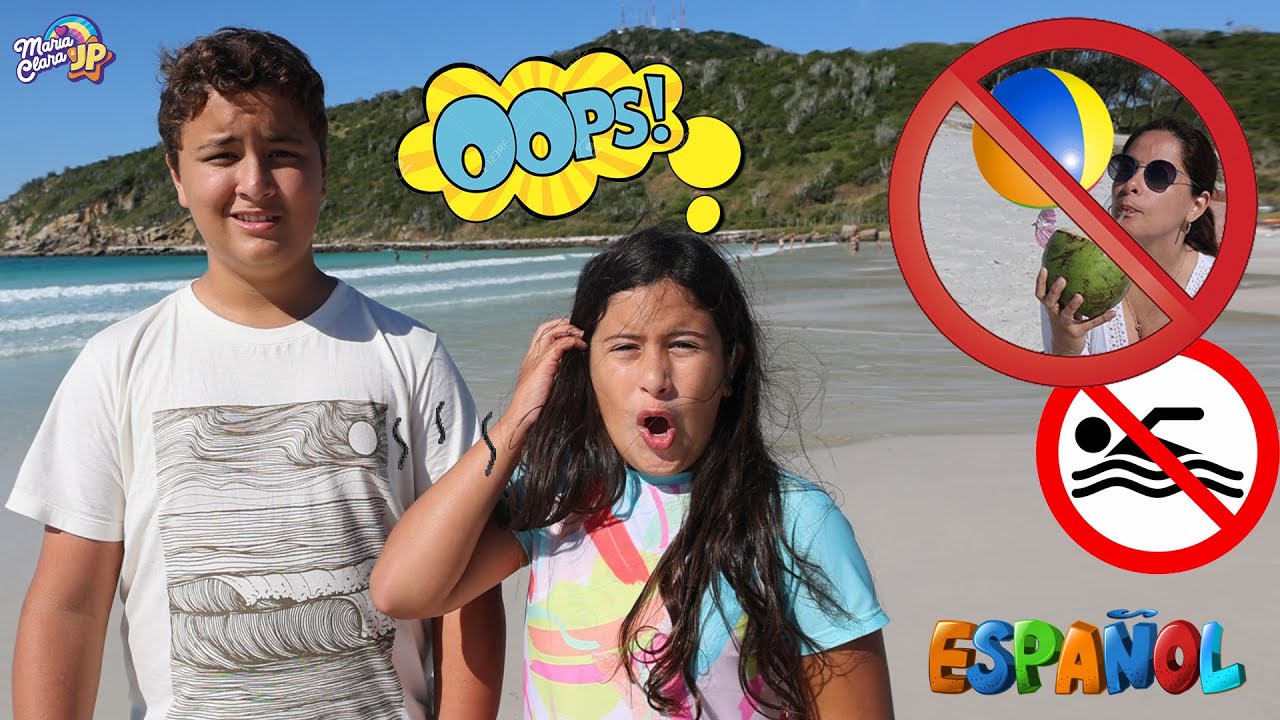 MARIA CLARA Y JP APRENDEN LAS NORMAS DE COMPORTAMIENTO EN LA PLAYA -   Rules of Conduct for Children