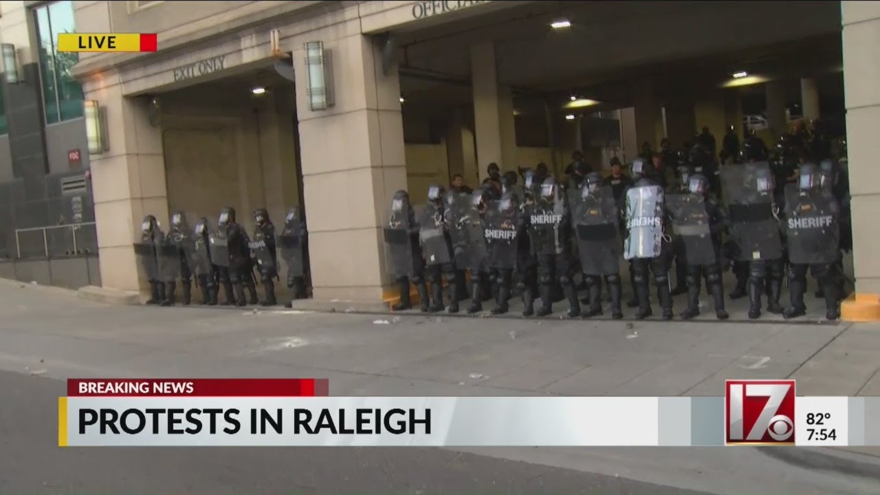 Items thrown at police, tear gas deployed as 1,000+ march in downtown Raleigh