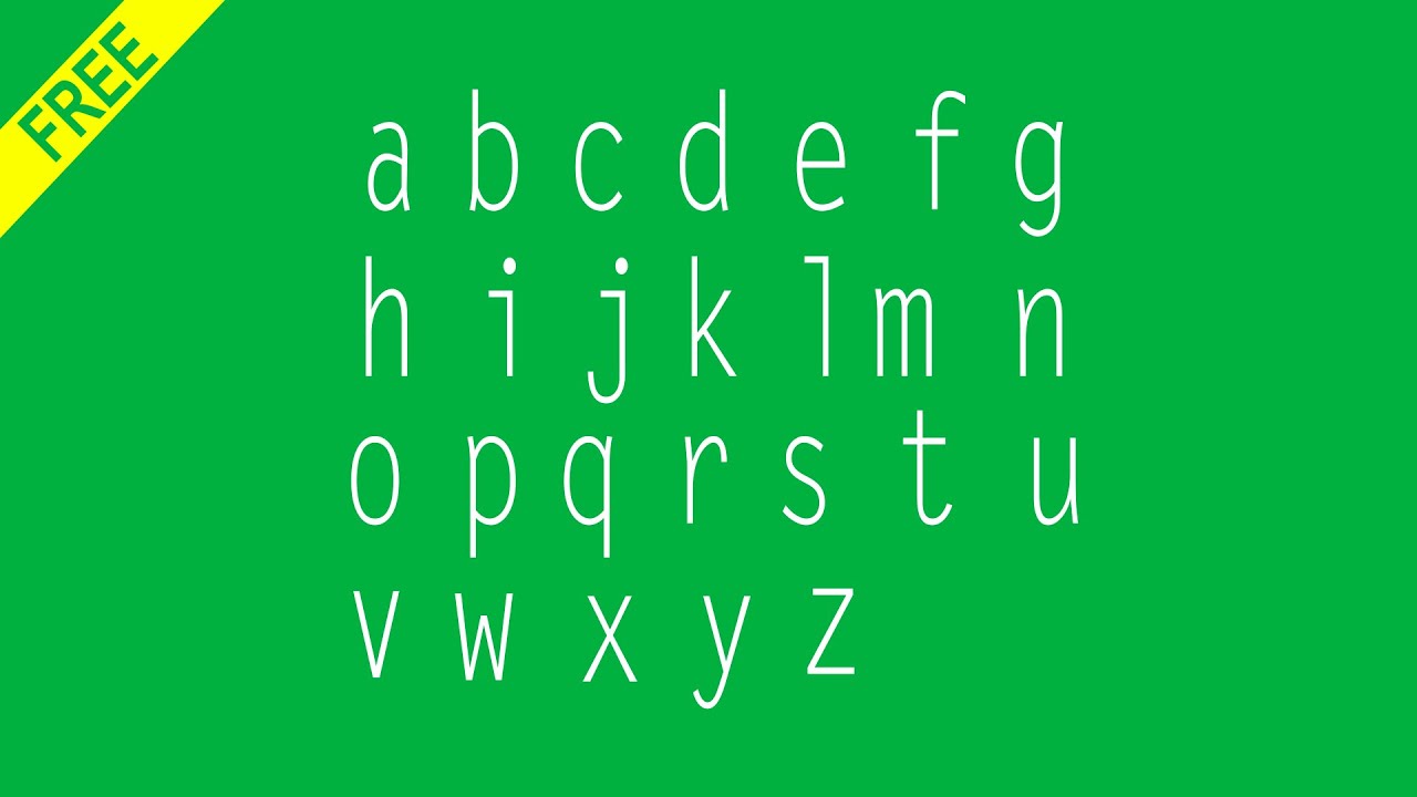 A to Z Upper and Lower Alphabet / GREEN SCREEN