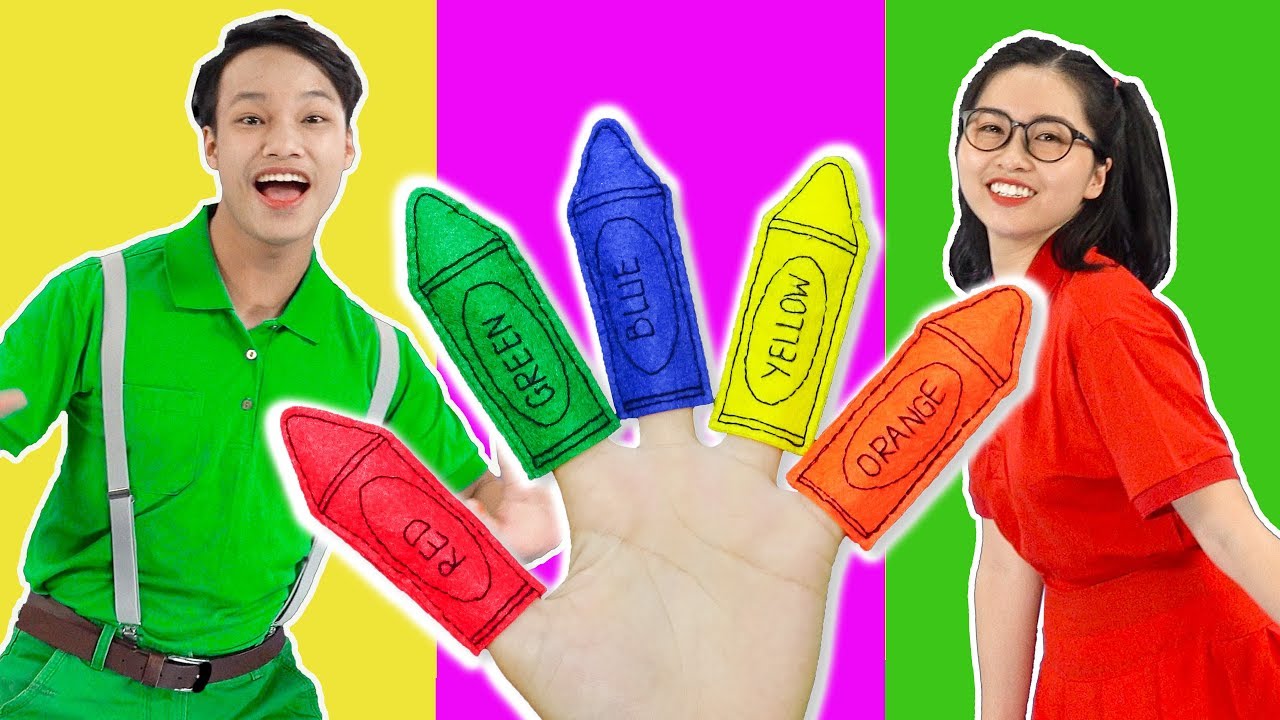 Colours Finger Family (2019) - Танцуй и изучай цвета с помощью цветного пальца | Детские стишки