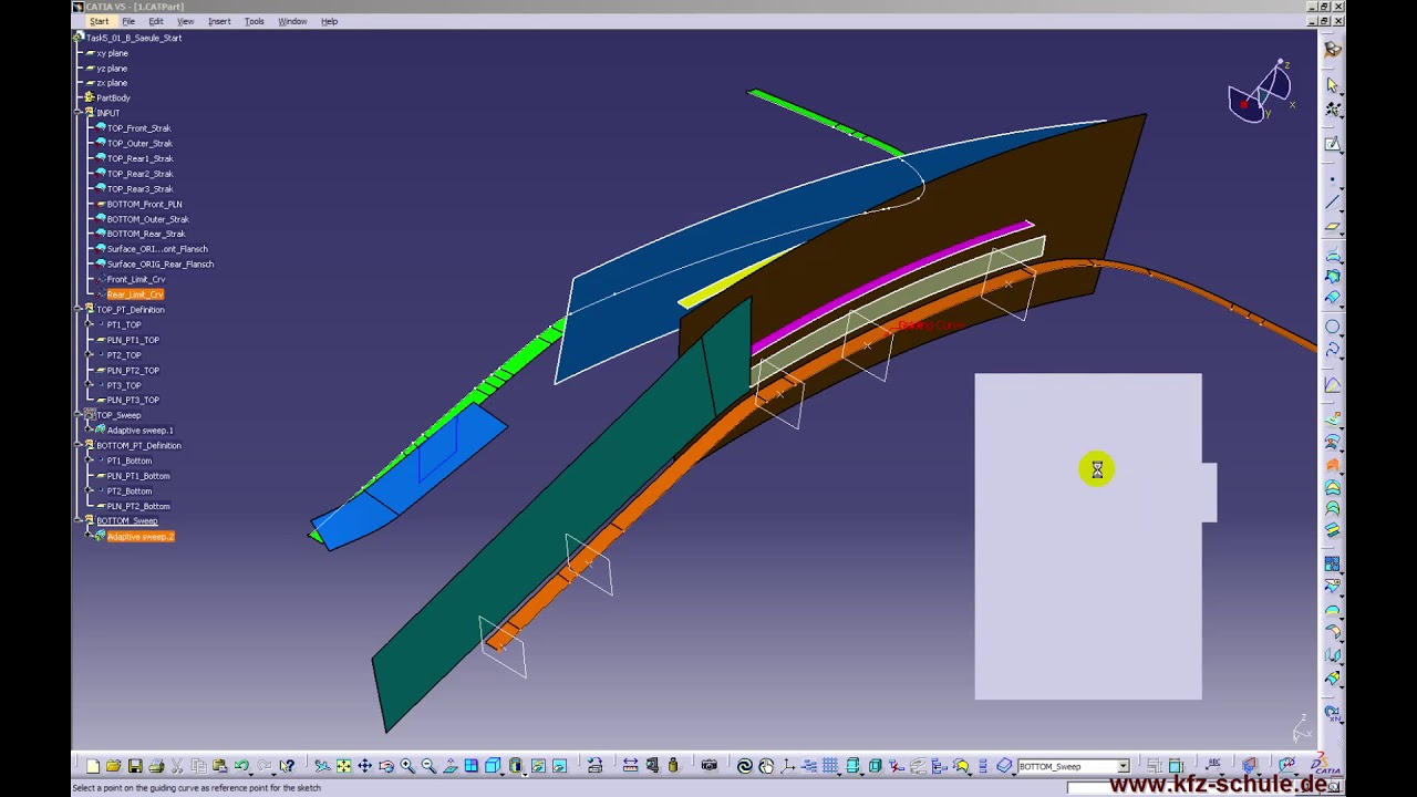 CATIA V5   GSD Tutorial  B Pillar and adaptive sweep