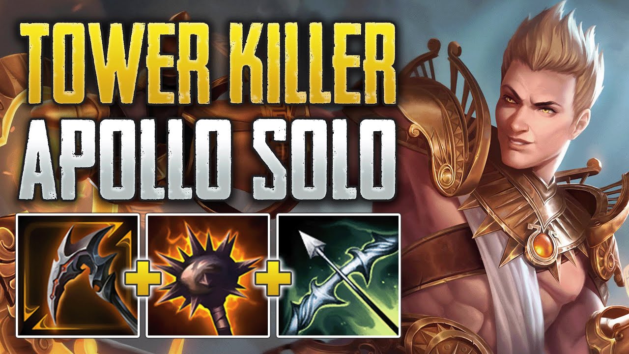 KILLING EVERY SINGLE OBJECTIVE WITH TOWER KILLER APOLLO! | Apollo Solo Gameplay | SMITE 1 Conquest