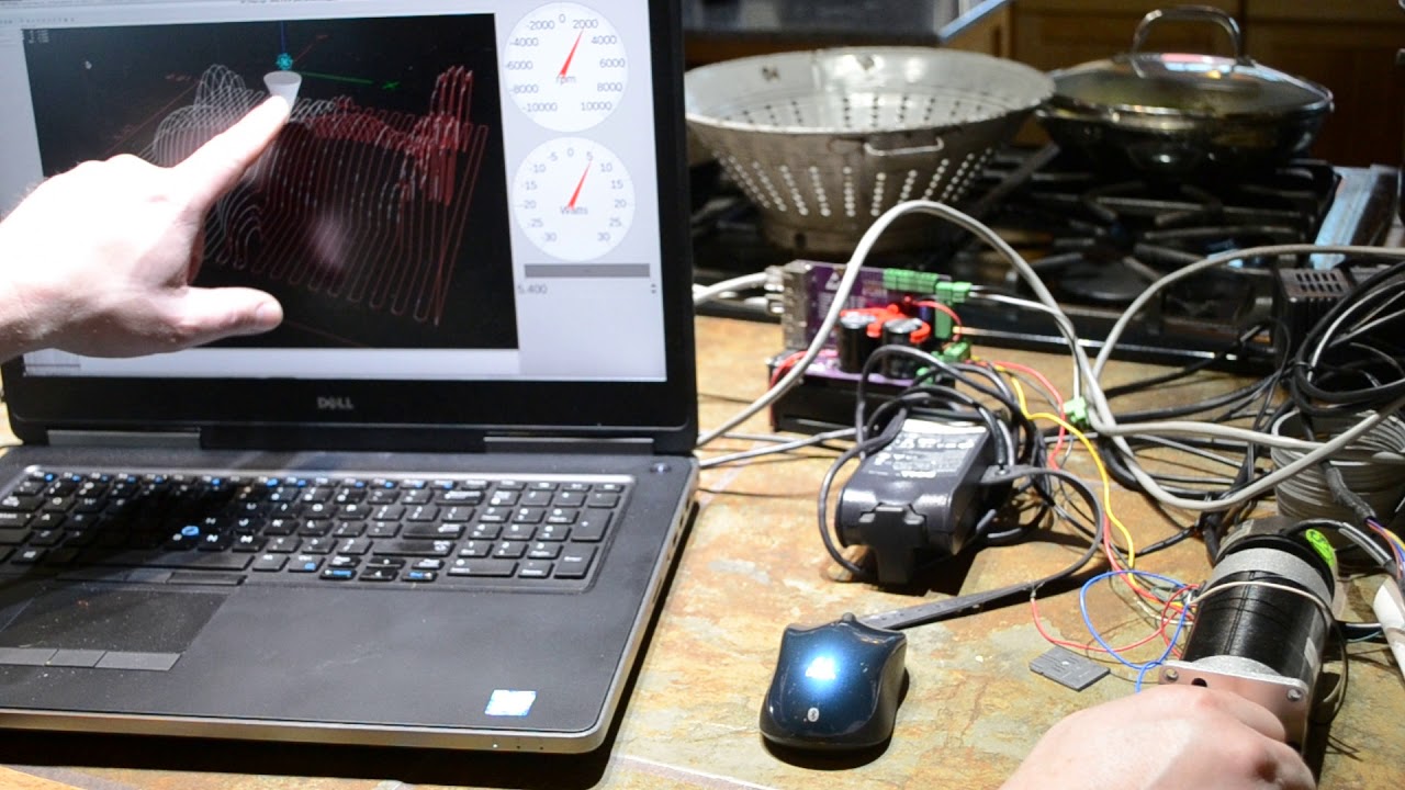 Testing spindle loading and adaptive feed on linuxcnc.