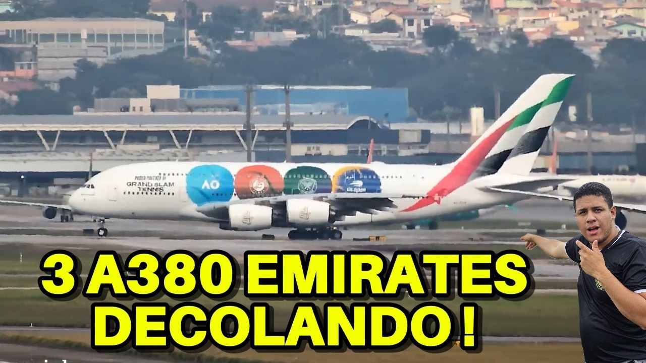 APÓS DIAS DE GUERRA 3 A380 DA EMIRATES DECOLAM DE GUARULHOS