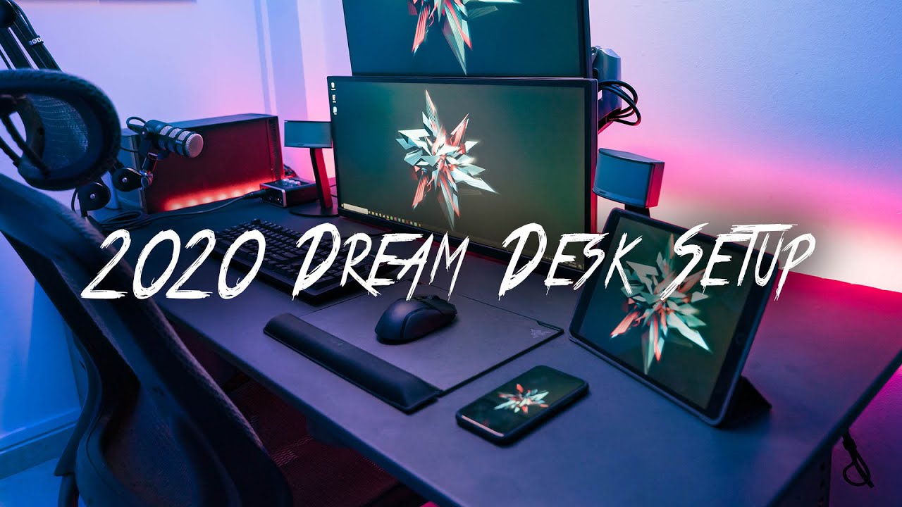 2020 Dream Desk Setup | Dual Monitor + Omnidesk Standing Desk